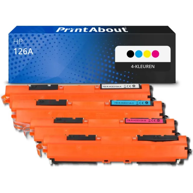 PrintAbout huismerk Toner 126A (CE310A) 4-kleuren Multipack Geschikt voor HP