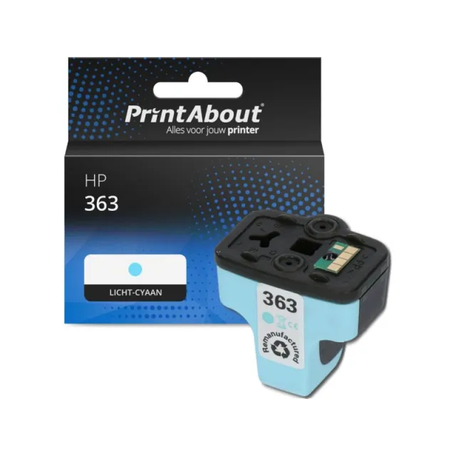 PrintAbout huismerk Inktcartridge 363 (C8774EE) Licht-cyaan Geschikt voor HP