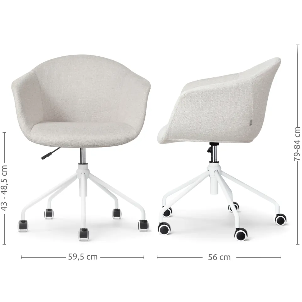 Nolon Nout-Otis bureaustoel beige - wit onderstel