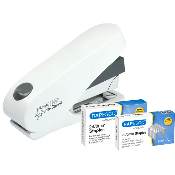 Rapesco Nietmachine Rapesco Germ-Savvy ECO Luna Less Effort antibacterieel 24/8mm wit