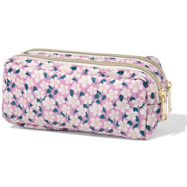 HEMA Etui dubbele rits 22x6x10cm bloem (multi)