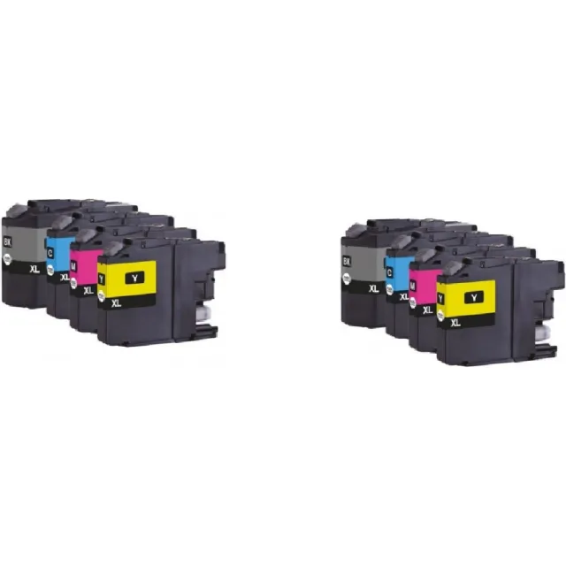 Ipexnl inktcartridges geschikt voor Brother LC-421XL LC 421 bk/c/m/y 2x multipack inktcartridges o.a. DCP-J 1050DW 1140DW 1800DW MFC-J 1010DW Zwart