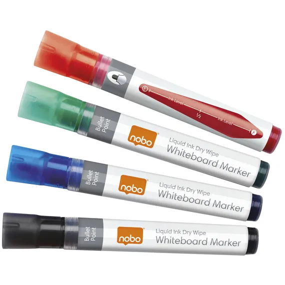 Nobo Whiteboardmarker Nobo Liquid ink rond assorti 3mm 4st
