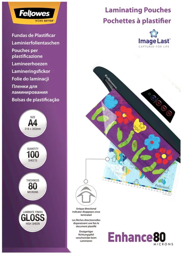 Fellowes lamineerhoes Enhance80 ft A4, 160 micron (2 x 80 micron), pak van 100 stuks