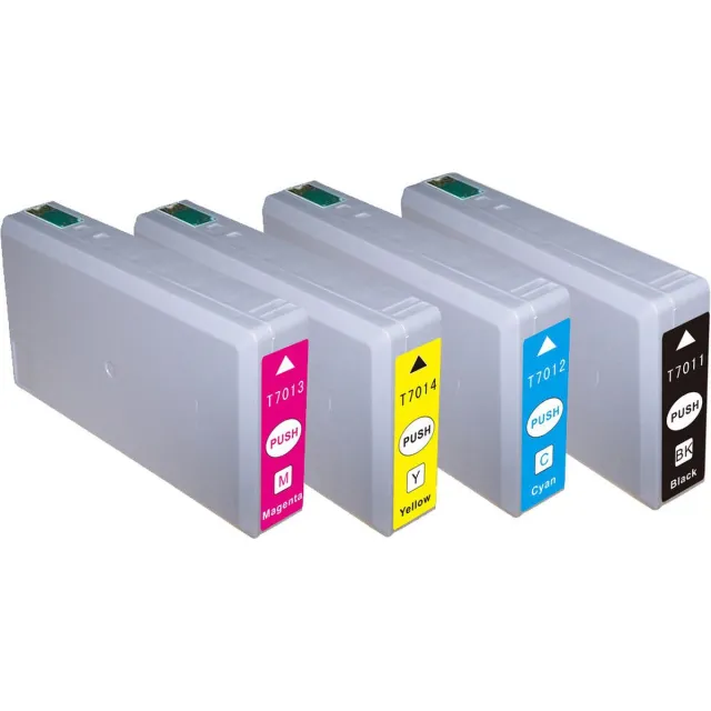 Inktkenners Inktcartridges Geschikt voor Epson T7015/T7011-7014 | Multipack van 4 stuks Geschikt voor Workforce Pro WP-4000, WP-4015DN, WP-4025DW, WP-4015 Zwart, Cyaan, Magenta, Geel