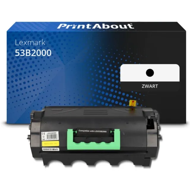 PrintAbout Huismerk Lexmark 53B2000 Toner Zwart