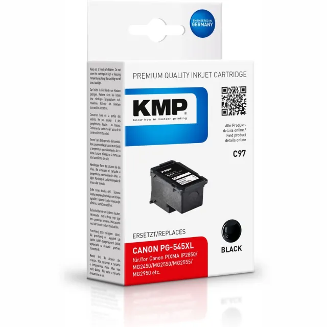 KMP Inkt vervangt Canon PG-545XL Compatibel Zwart C97 1562,4001
