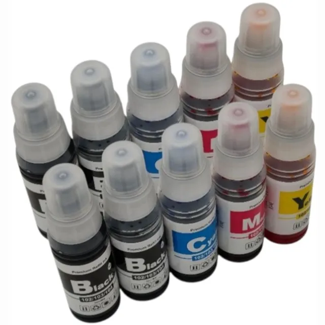 KATRIZ Huismerk Inkt – 10-Pack: 4x Zwart, 2x Cyaan, 2x Magenta, 2x Geel (70ml) – Compatible met Epson EcoTank ET-2810 / ET-2720 / ET-4700 – Vervangt Epson 104 / 102 / 103 Inktfles – Hoge Capaciteit 4xZwart, 2x(Cyaan,Magenta,Geel)
