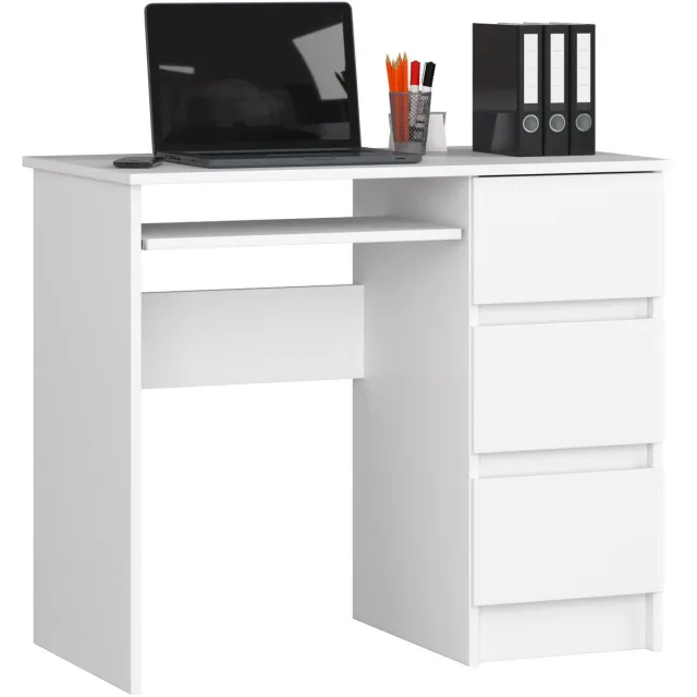 Akord Bureau Rechts A-6 / Computerbureau / Computer Tafel / Bureautafel Rechts / Wit / 90 x 77 x 50 cm