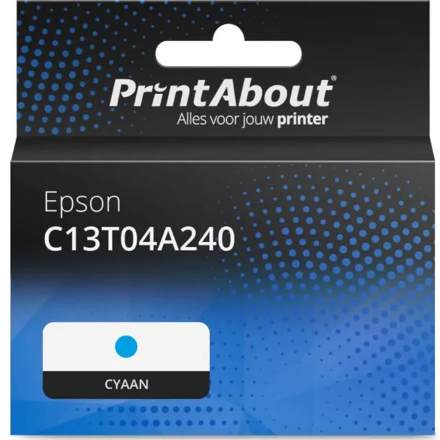PrintAbout huismerk Inktcartridge C13T04A240 Cyaan Extra hoge capaciteit geschikt voor Epson
