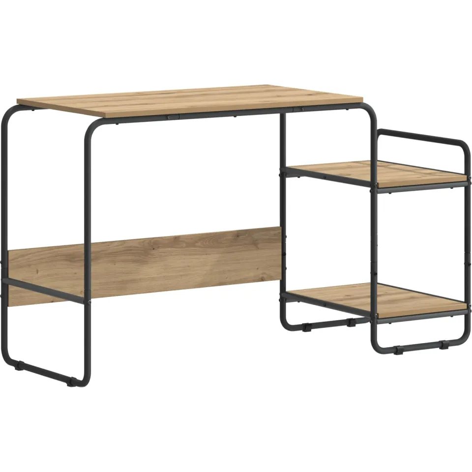 vidaXL Bureau met opbergruimte Artisanaal eiken 131.5 x 50 x 75.5 cm, foto 3