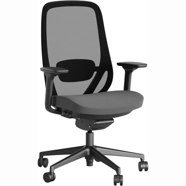 Povag Ergonomische bureaustoel - Bureaustoelen voor volwassenen - Office chair - Met 4D-armsteunen - Volwassenen - Zwart/grijs