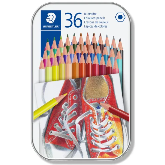 Staedtler Kleurpotlood Staedtler 175 6kantig assorti blik à 36 kleuren