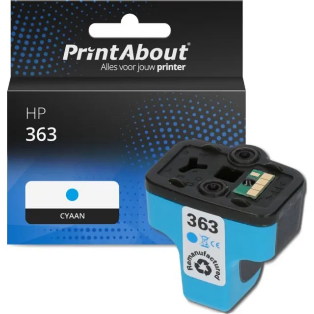 PrintAbout huismerk Inktcartridge 363 (C8771EE) Cyaan geschikt voor HP