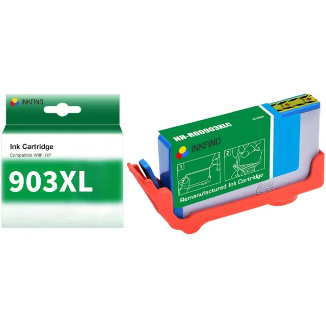 INKFIND 903XL Cyaan Inktcartridge compatibel met HP903 HP903XL HP 903 HP 903XL T6M03AE voor HP OfficeJet 6950, 6860, 6960 HP OfficeJet Pro 6970 HP Officejet Pro 6951Hoge Capaciteit - 1-pack Cyaan Cyaan x 1