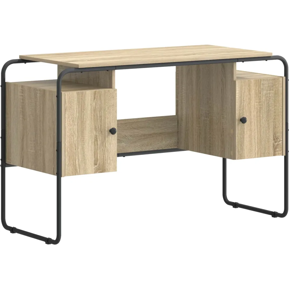 vidaXL Bureau met opbergruimte Sonoma Eiken 120 x 50.5 x 75.5 cm, foto 3
