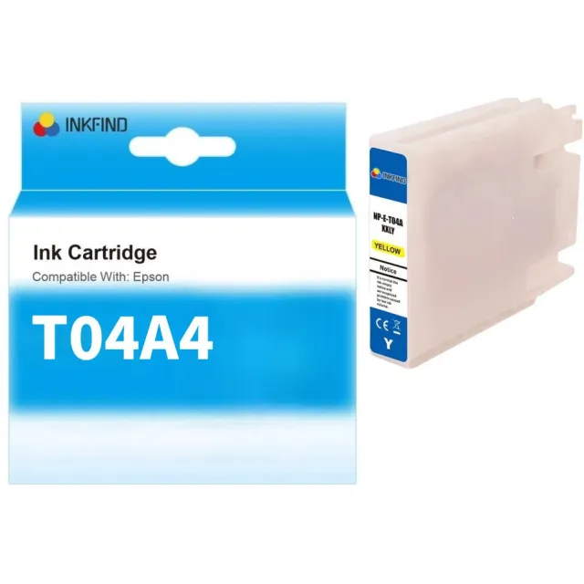 INKFIND T04A Geel Inktcartridge compatibel met Epson T04A (T04AXXLY) Extra Hoge Capaciteit - 1-pack Geel*1 Geel x 1
