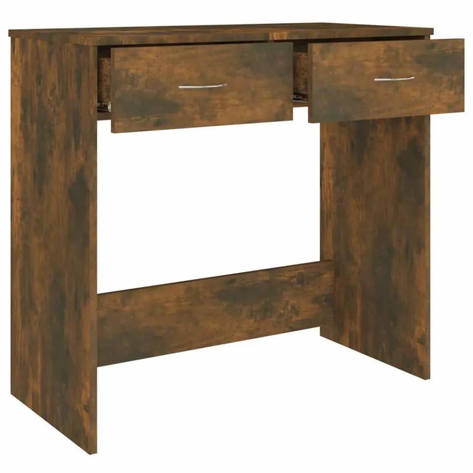 vidaXL Bureau 80x40x75 cm bewerkt hout gerookt eikenkleurig, foto 4