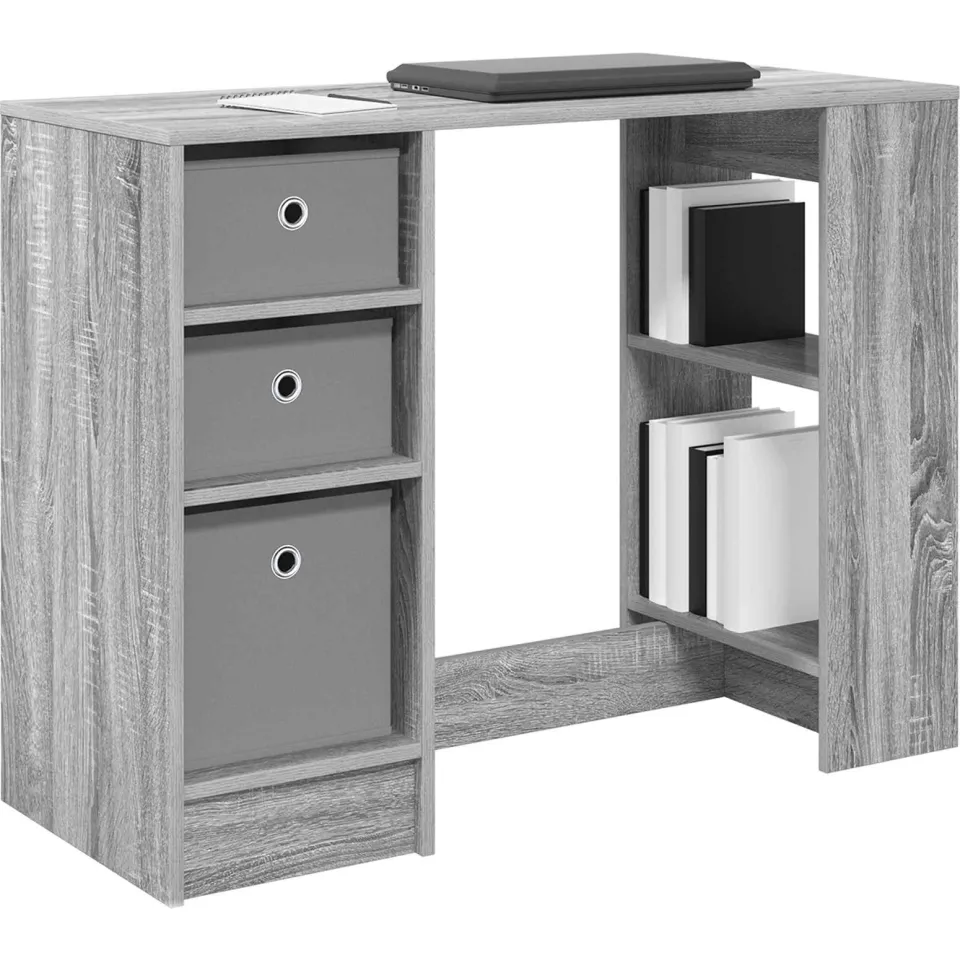 vidaXL Bureau Grijs Sonoma 100 x 40 x 75 cm Bewerkt hout