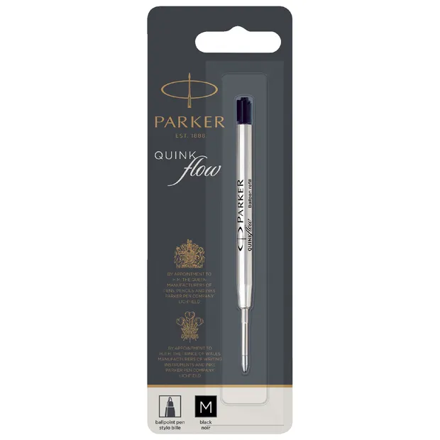 Parker Balpenvulling Parker Quinkflow medium zwart blister à 1 stuk