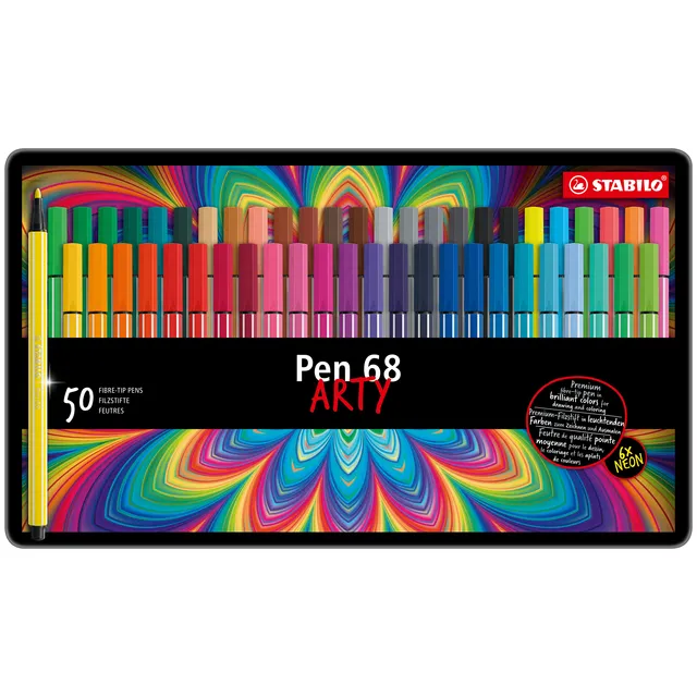 Stabilo Viltstift STABILO Pen 68/50 Arty medium assorti blik ?? 50 stuks