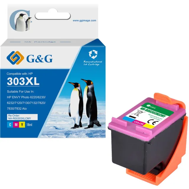 G&G 303 XL Inktcartridge Geschikt voor HP 303 303XL -Kleur - Hoge Capaciteit