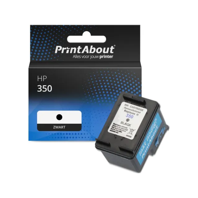 PrintAbout huismerk Inktcartridge 350 (CB335EE) Zwart Geschikt voor HP