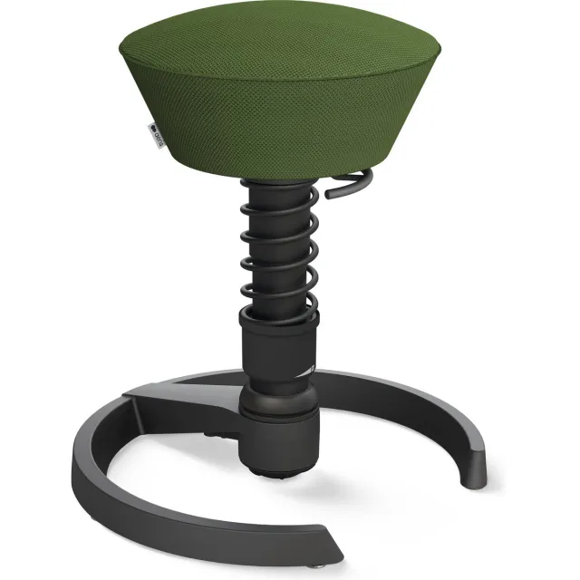 Aeris Swopper - ergonomische bureaukruk - zwart onderstel - groene zitting - gliders - mesh - hoog Zwart/ groen
