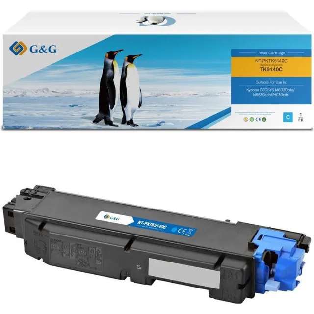 G&G Kyocera TK-5140 Toner cartridge Cyaan 1 stuk(s) Huismerk / 5000 Pagina's