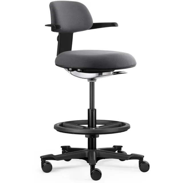 hjh office Werkstoel / balie stoel TOP WORK 40 Zitting stof / rugleuning stof donkergrijs hjh OFFICE
