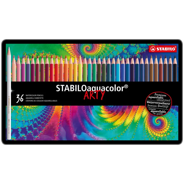 Stabilo Kleurpotloden STABILO 1636 aquacolor assorti blik à 36 stuks