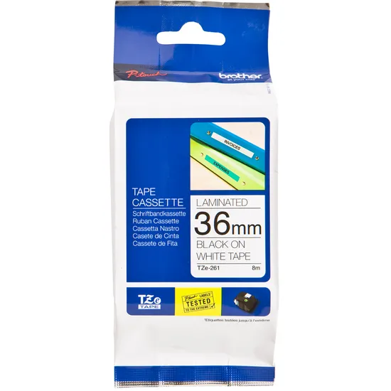 Brother Labeltape Brother P-touch TZe-261 standaard 36mm zwart op wit