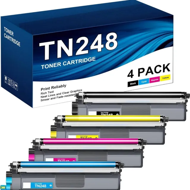 WeCare 4-pack | Toner cartridge Geschikt Voor Brother TN-248 | Multipack van 4 stuks Geschikt voor Brother L3515CDW - L3520CDW - L3527CDW - L3555CDW - L3560CDW - L3215CW - L3220CW - L3240CDW - L8230CDW - L8240CDW - L3740CDW - L3760CDW - L8340CDW Multipack 4 toners