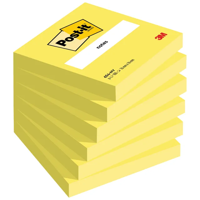 Post-It Memoblok Post-it 654 76x76mm neon geel 100 vel