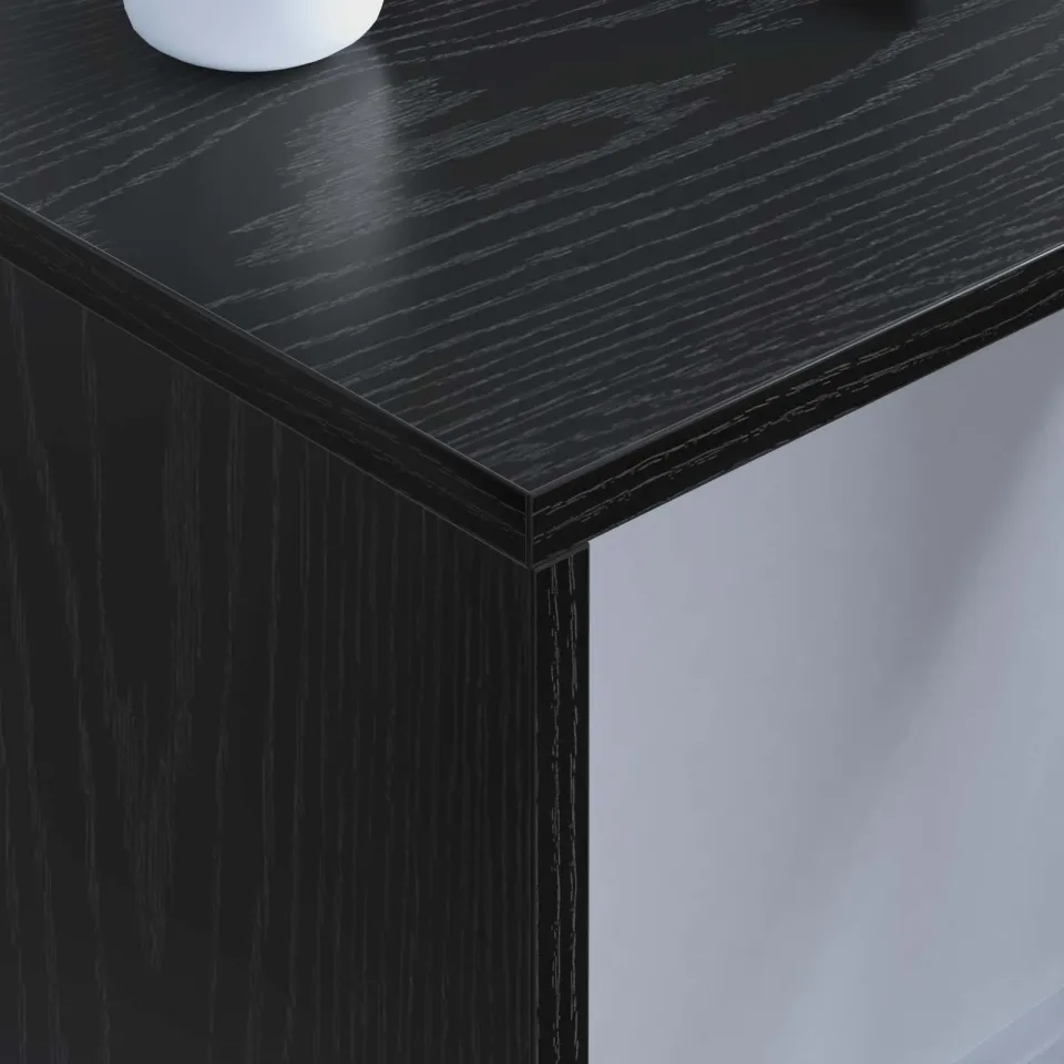 vidaXL Wandbureau Zwart Eiken 80 x 45 x 30 cm Bewerkt hout, foto 4