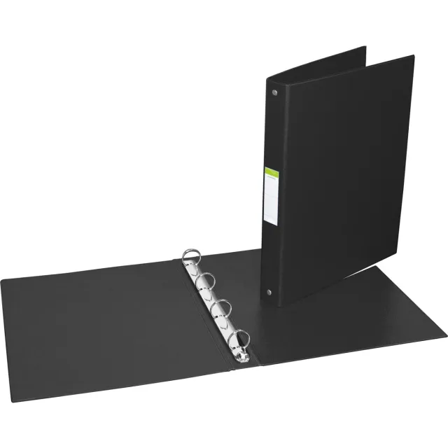 Aurora Ringmap voor ft A4, 4 ringen van 25 mm, uit PVC, zwart
