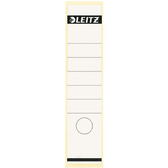 Leitz rugetiketten, zelfklevend, ft 6,1 x 28,5 cm, pak van 10 stuks, wit