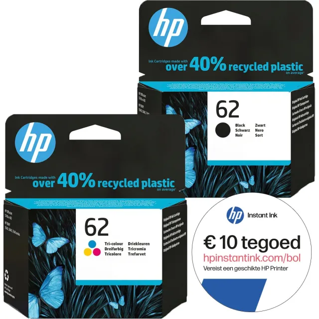 HP 62 - Inktcartridge - Origineel - Standaard capaciteit - Kleur en Zwart + Instant Ink tegoed