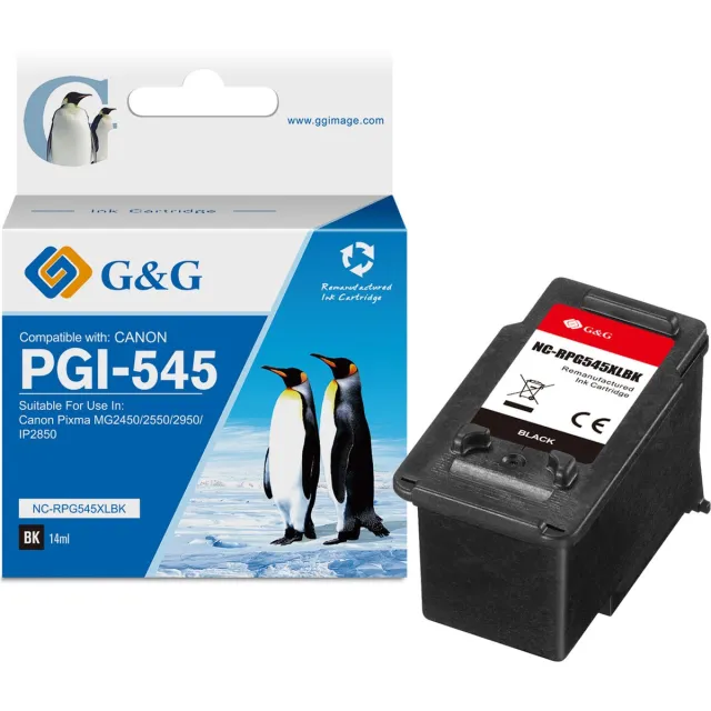G&G Canon PG-545 XL - Huismerk Inktcartridge - Zwart / Hoge Capaciteit