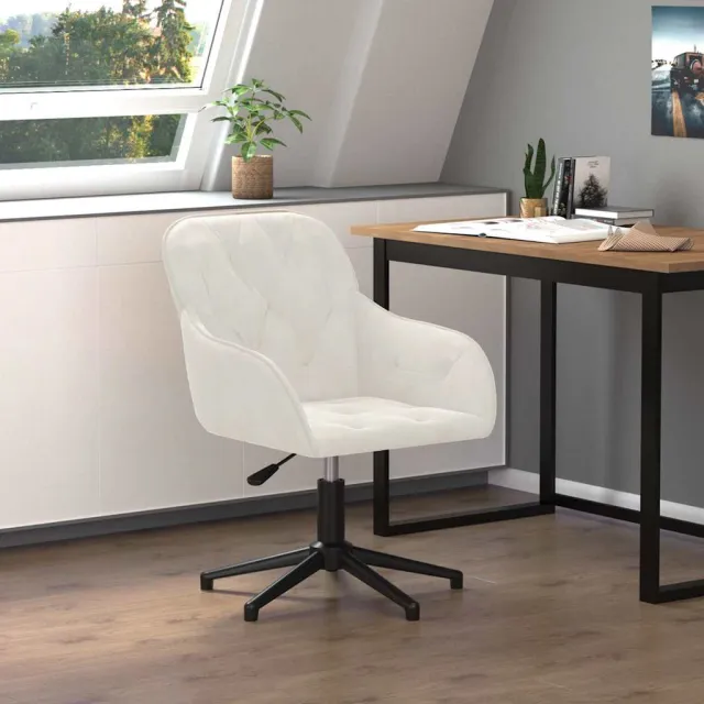vidaXL Kantoorstoel draaibaar fluweel crèmekleurig