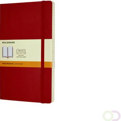 Moleskine Notitieboek Moleskine large 130x210mm lijn soft cover scarlet red