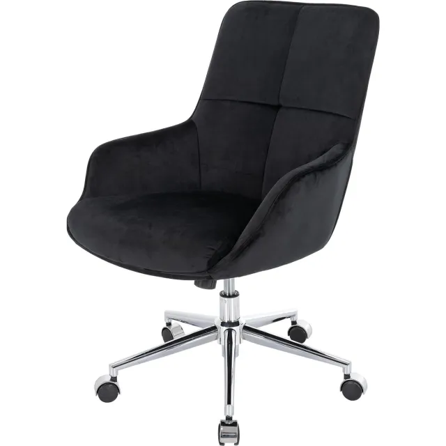 MCW Bureaustoel MCW-J64, bureaustoel bureaustoel fauteuil, in hoogte verstelbaar fluweel MVG ~ zwart