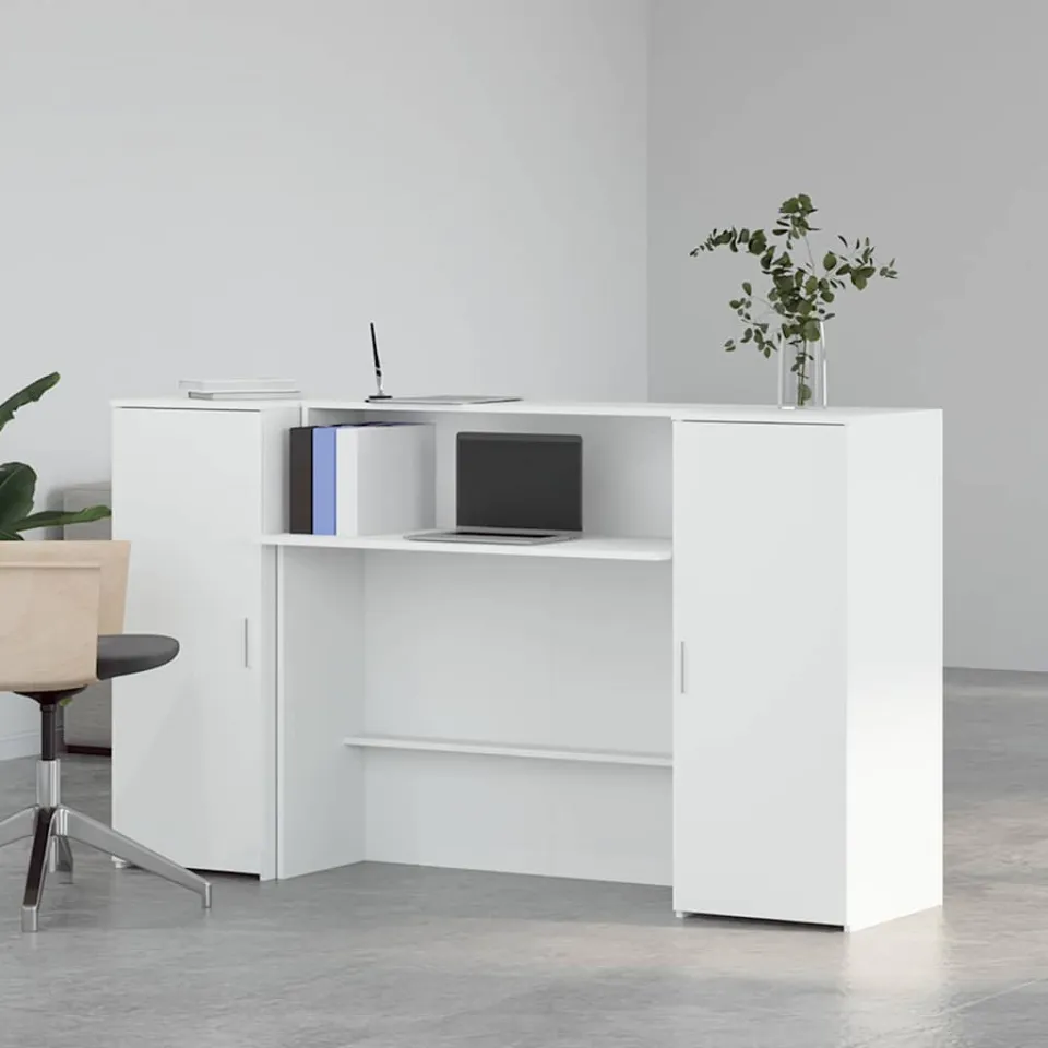 vidaXL Receptiebalie Wit 180x50x103,5 cm Bewerkt Hout, foto 2