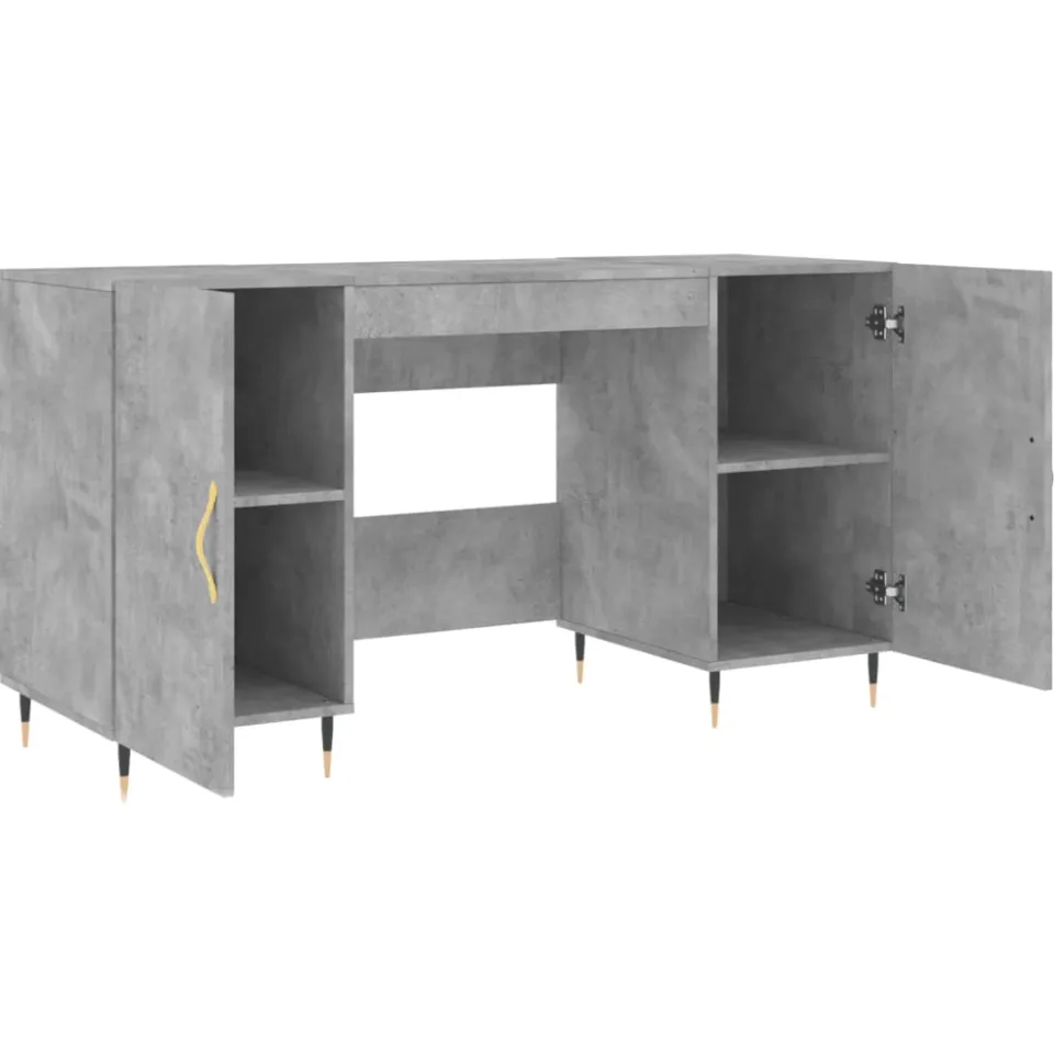 vidaXL Bureau 140x50x75 cm bewerkt hout betongrijs