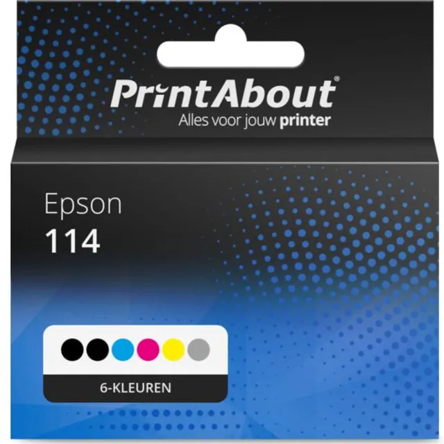 PrintAbout huismerk Inktcartridge 114 (C13T07A1/B1/B2/B3/B4/B540) 6-kleuren Multipack geschikt voor Epson