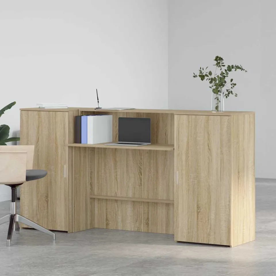 vidaXL Receptiebalie 200x50x103,5 cm bewerkt hout sonoma eikenkleurig, foto 2