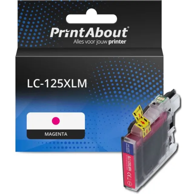 PrintAbout huismerk Inktcartridge LC-125XLM Magenta Hoge capaciteit geschikt voor Brother