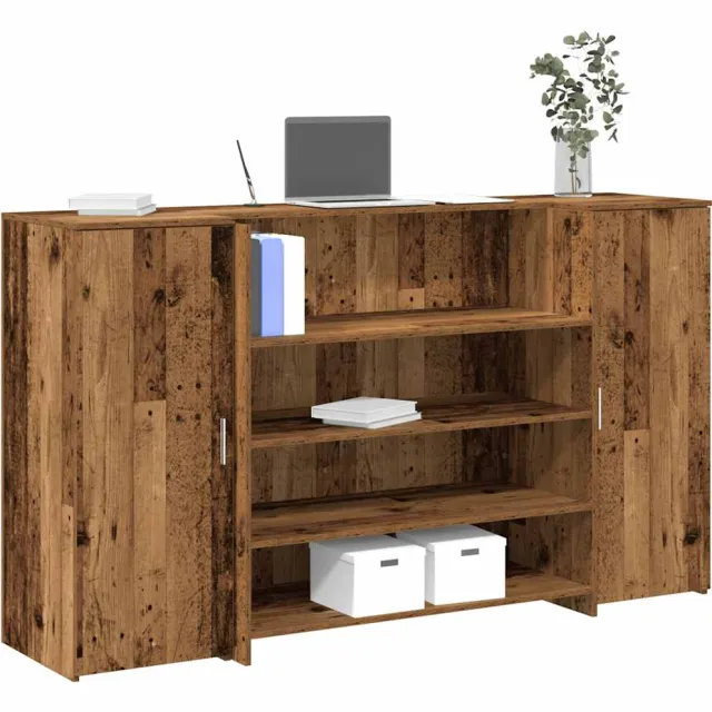 vidaXL Receptiebalie 180x50x103,5 cm bewerkt hout oud houtkleurig Bruin