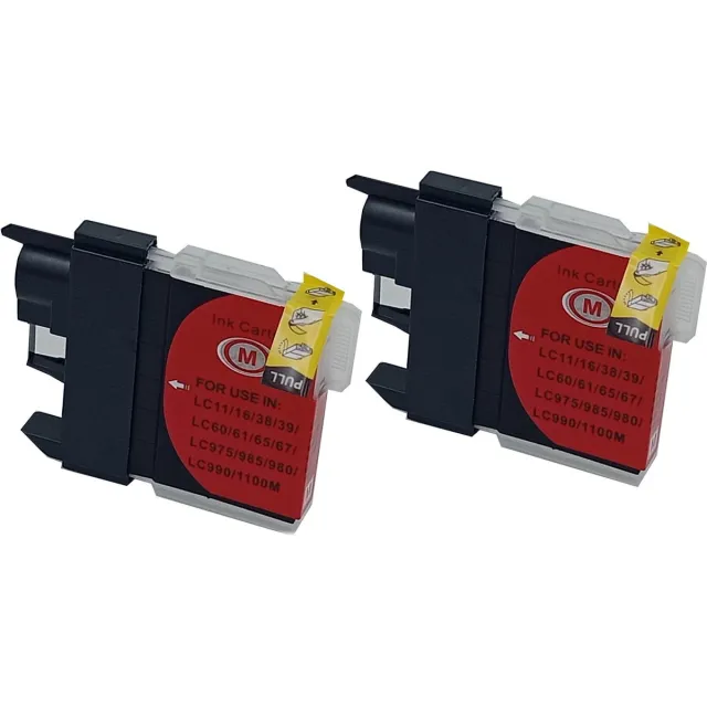 KATRIZ huismerk inkt voor|Brother /LC980/LC985/LC1100/LC1100HM|19ml | ( 2stuks) Magenta