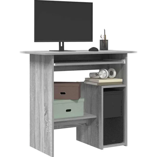 vidaXL Bureau 80x45x74 cm bewerkt hout grijs sonoma eikenkleurig